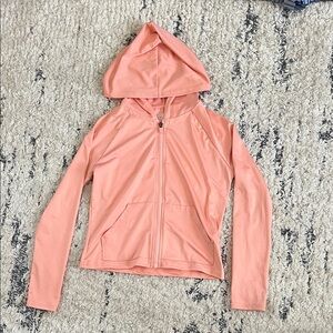 Peach Hooded Zip-Up Jacket